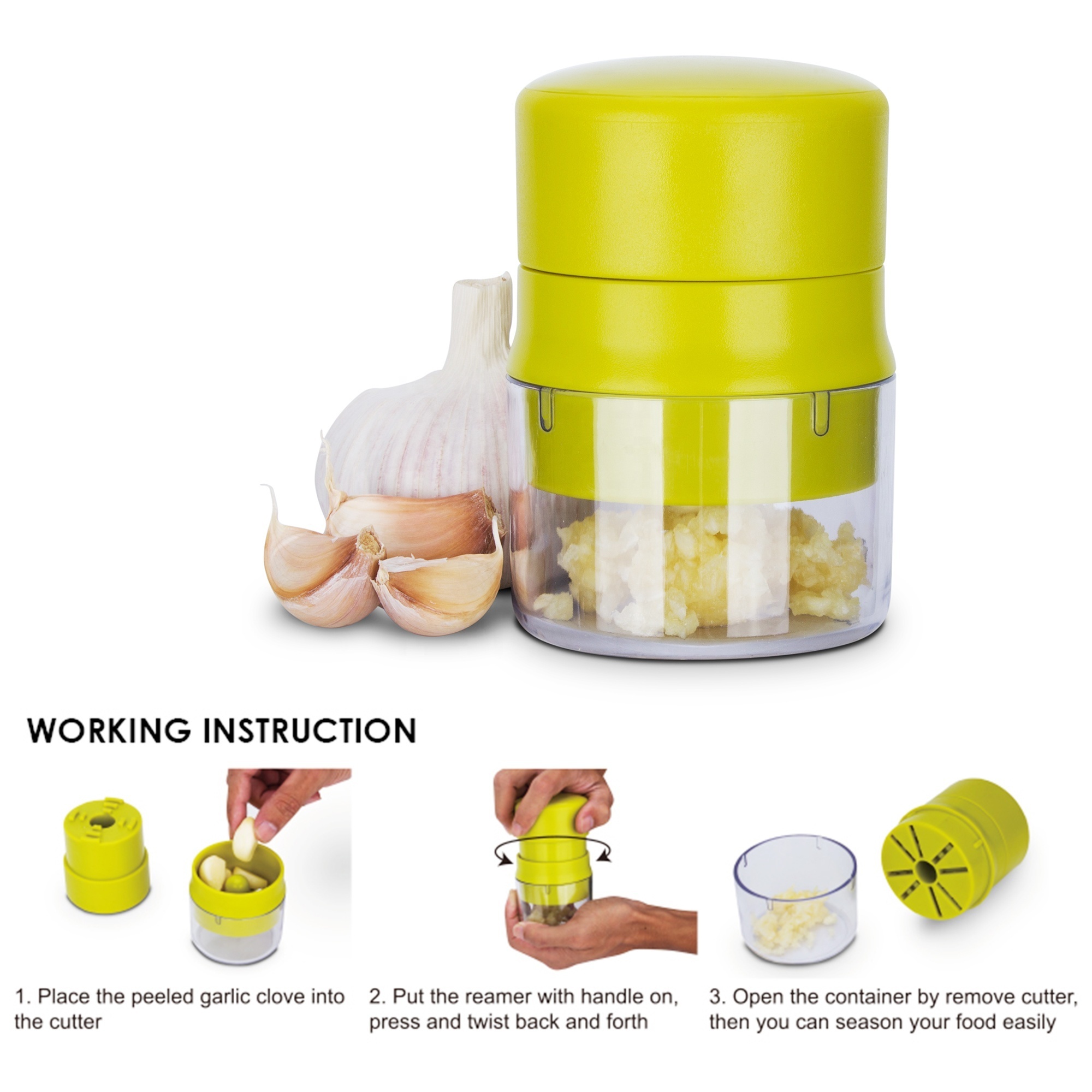 Easy to Clean Hand Press Multifunction Garlic Chopper Garlic Twister