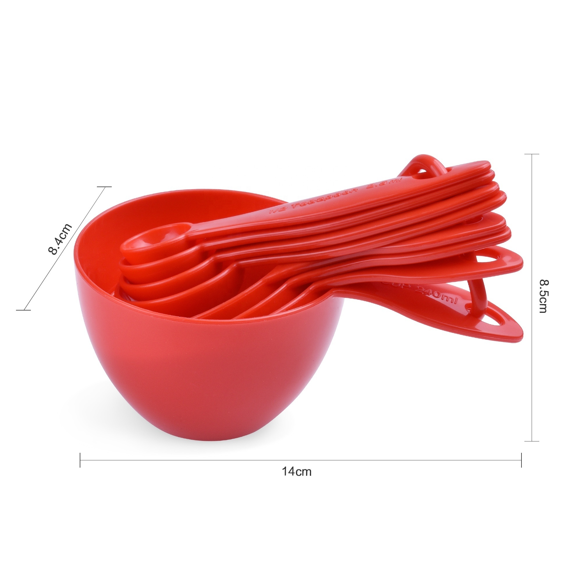 Plastic Stackable Measuring Cups and Spoons Set for Cooking and Baking Classic Tablespoon