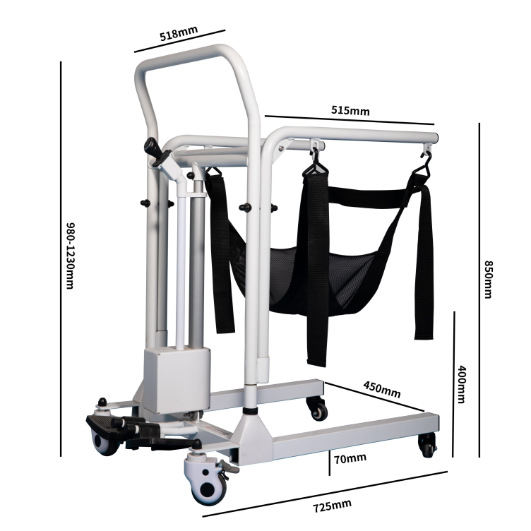 Home Care Medical Electric Patient Transfer Lift Transport Disabled Shower Chair Toilet Chair from Bed to Wheelchair