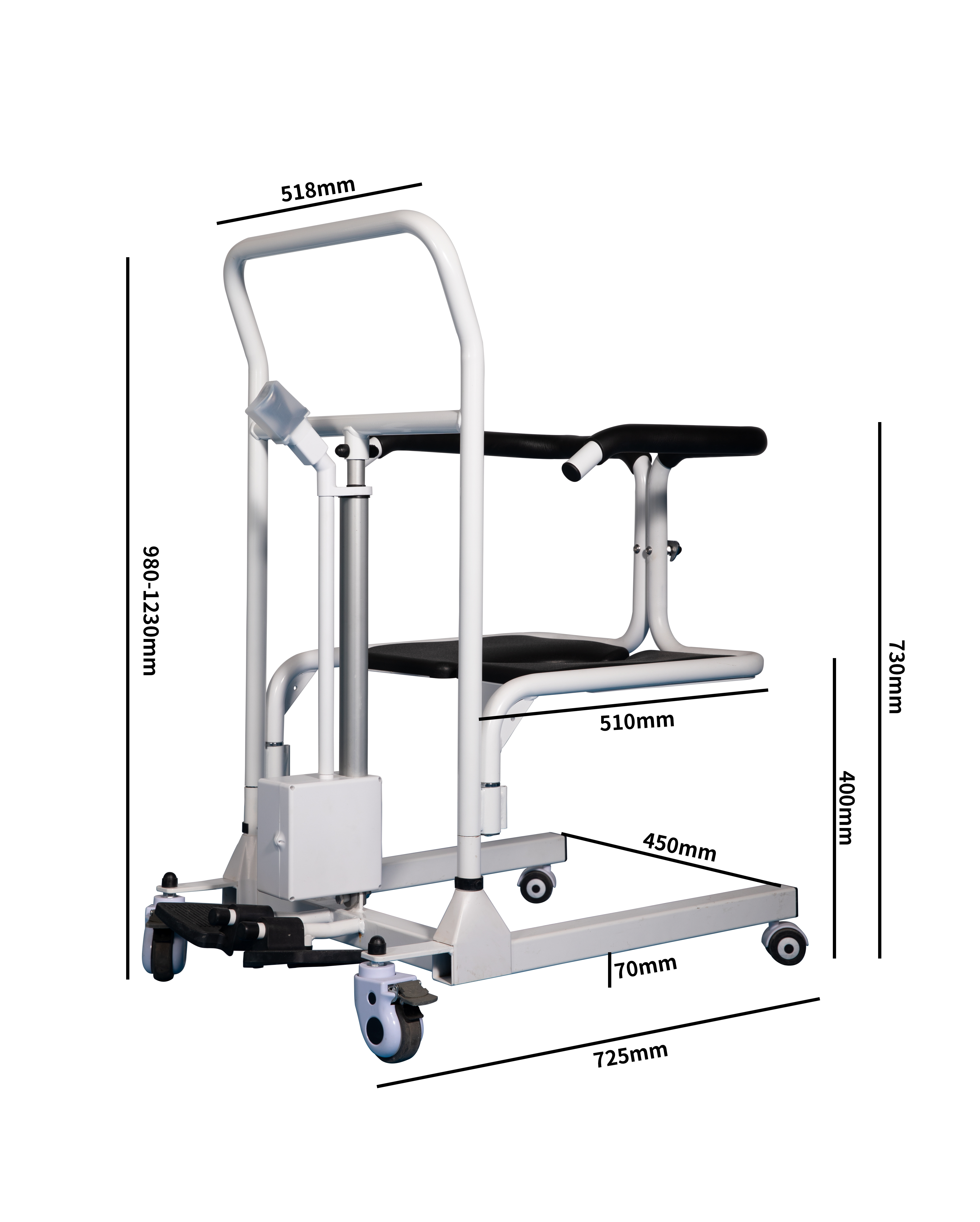 Nursing Transfer Chair Electric Lift Portable wheelchair for Patients and Elderly Commode Chair.