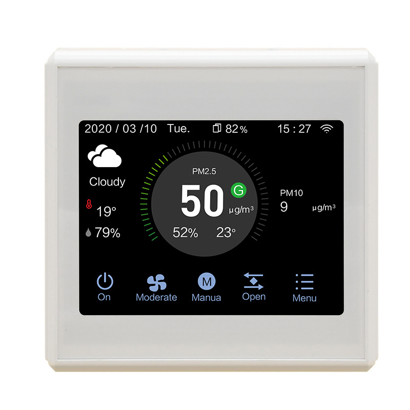 HRV heat recovery ventilation system controller with VOC PM2.5 temperature and humidity fan controller