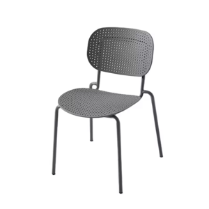 colorful modern design plastic coffee chair furniture Perforated design plastic chair sky blue PP leg chair for living room