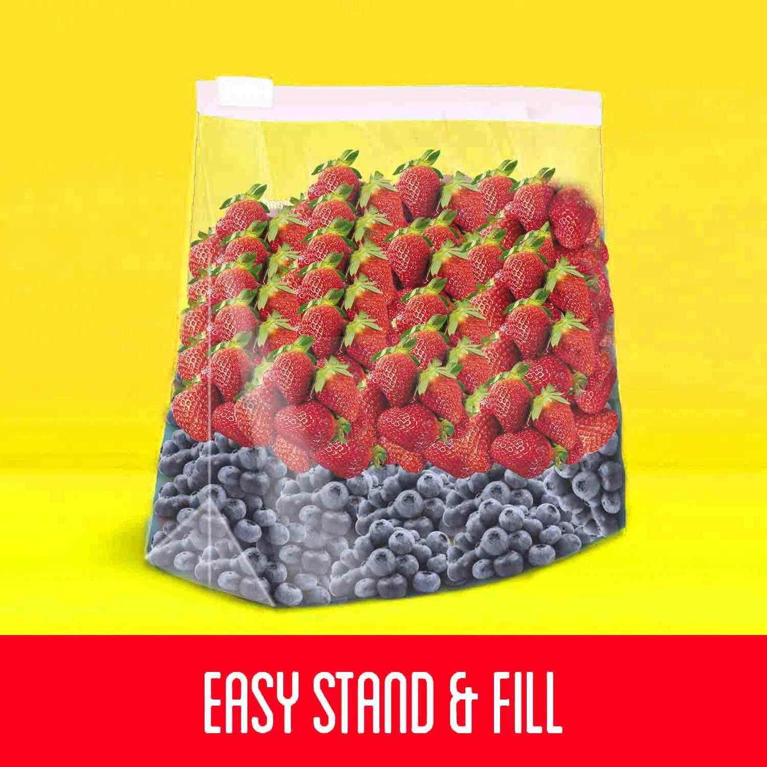 1 Gallon Food Storage Freezer Bags Stand Expand Resealable Zipper Bags Packing Bag for Meat Kitchen