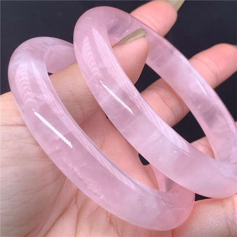 Natural gem Stone Green Jade Bangle Madagascar rose quartz Bangle Bracelets for Women