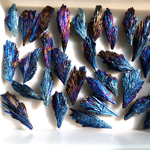 Wholesale Natural Black Tourmaline Quartz Mineral Stone Healing Blue Aura Stone