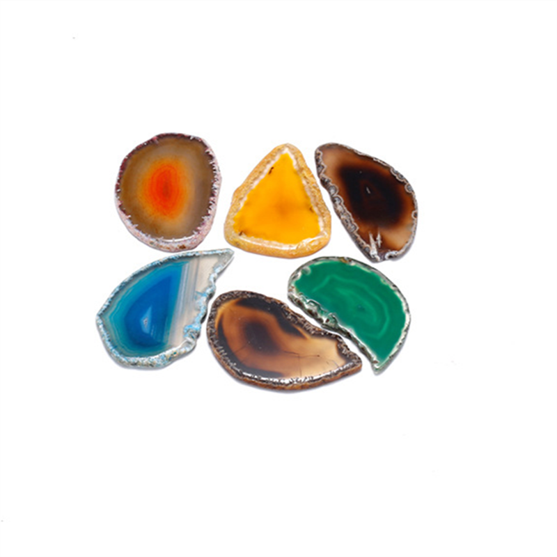 Irregular Sliced Gemstone bar agate coaster drinking cup coaster crystal agate slices