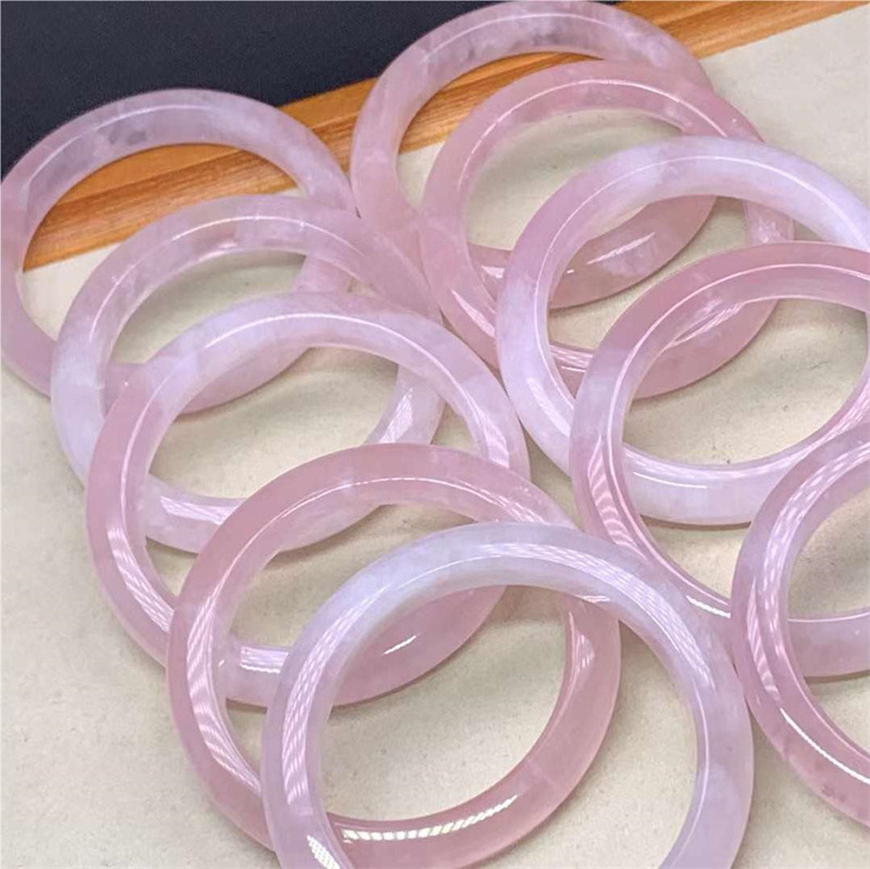 Natural gem Stone Green Jade Bangle Madagascar rose quartz Bangle Bracelets for Women