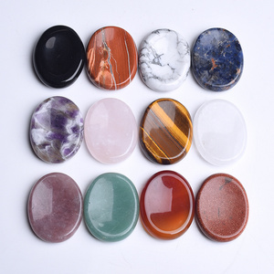 Wholesale Colorful Thumb Worry Stone 35*45*10mm size Polished Palm Pocket Healing Energy Crystal Massage stone For Decoration