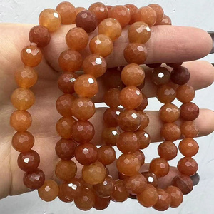 Wholesale Orange Moonstone Faceted Crystal Bracelet Cutting Side Amethyst Beads Loose For Bracelet And Necklace DIY