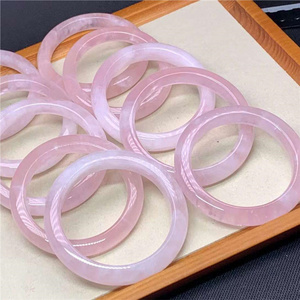 Natural gem Stone Green Jade Bangle Madagascar rose quartz Bangle Bracelets for Women