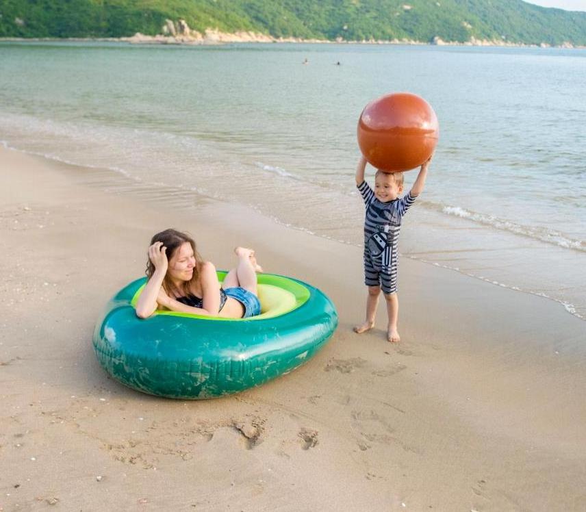 Amazon Hot Selling PVC Inflatable  Beach Toys Kids Adults PVC Inflatable Avocado Pool Float With Ball