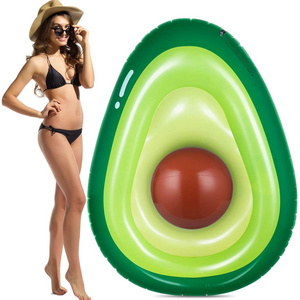 Fun Pool Floats Summer Swimming Pool Raft Lounge Beach Floaty Party Toy Inflatable Avocado Pool Float with Ball