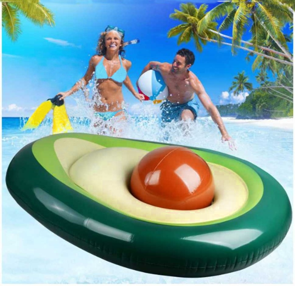 Amazon Hot Selling PVC Inflatable  Beach Toys Kids Adults PVC Inflatable Avocado Pool Float With Ball