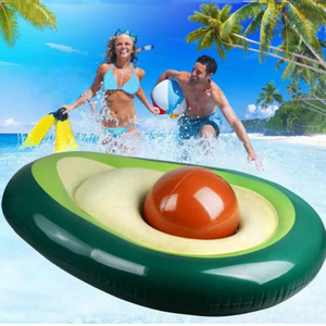 Amazon Hot Selling PVC Inflatable  Beach Toys Kids Adults PVC Inflatable Avocado Pool Float With Ball