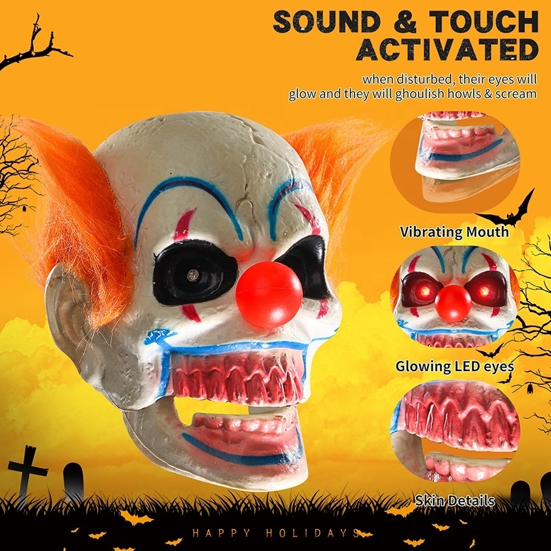 Outdoor Decorations Scary Animated Talking Halloween Clown Pathway Lights For Halloween