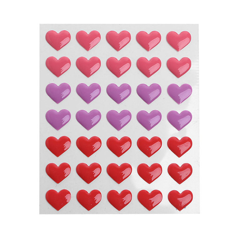 Wholesale colorful heart self- adhesive enamel dots sticker for scrapbooking