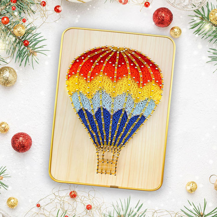 Custom Hot Air Balloon 3D Wall Art Nail Painting DIY Kit String Art for Kids