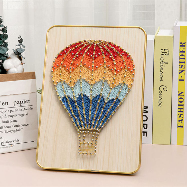 Custom Hot Air Balloon 3D Wall Art Nail Painting DIY Kit String Art for Kids