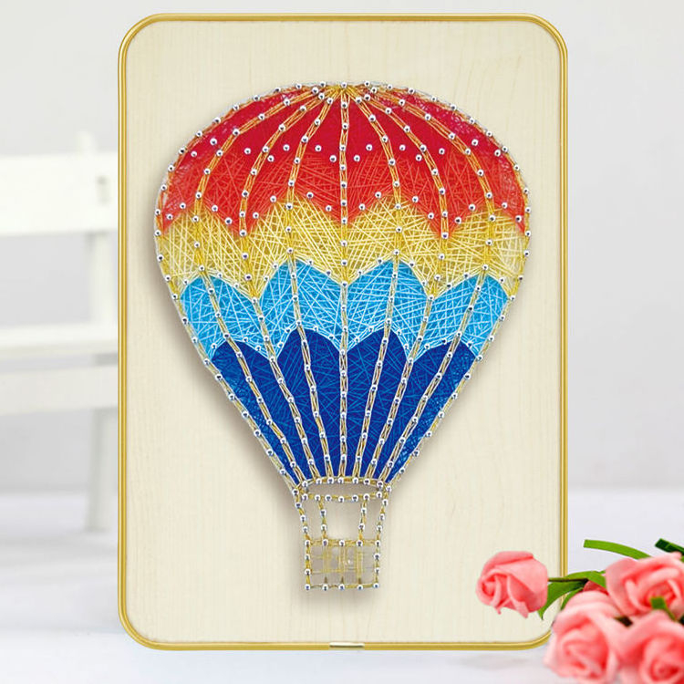 Custom Hot Air Balloon 3D Wall Art Nail Painting DIY Kit String Art for Kids