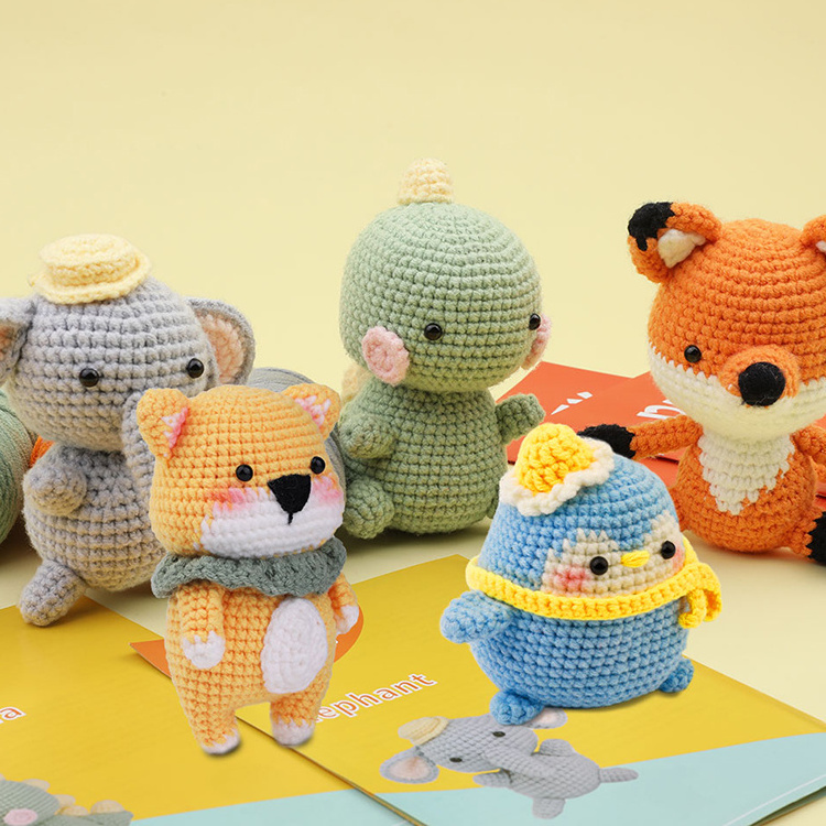 Wholesale hand knitting crochet animal woven kit crochet doll