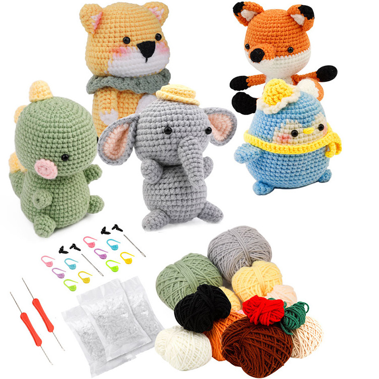 Wholesale hand knitting crochet animal woven kit crochet doll