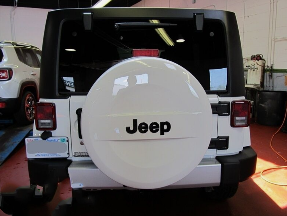 07-19 JEEPS WRANGLERSJK P255/70R18 WHITE HARD SURFACE SPARE TIRE COVER OEM MOPAR 5QZ12GW7AA