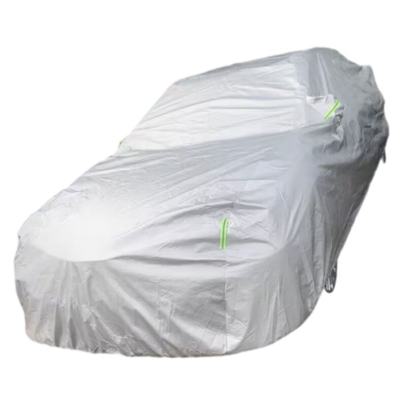 Customized PEVA car cover with logo, suitable for BMW series, providing rain and sun protection.