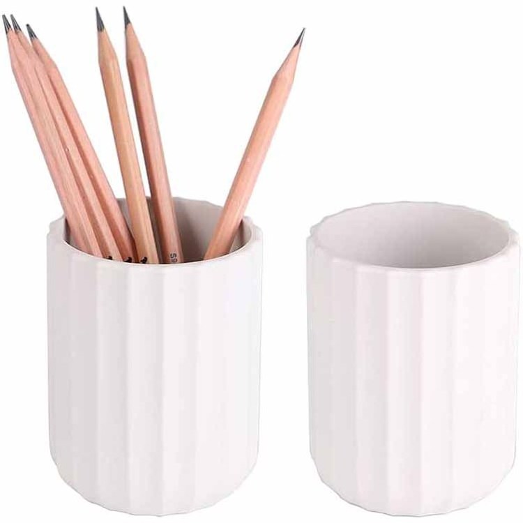 Silicone Pencil Holder Round Pen Cup for Desk Cute Office Desktop Stationery Organizer Makeup Brush Holder