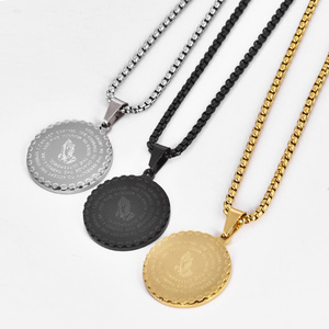 Fashion Compass Crown Flower Rose Woman Small Circle Cross Coin Necklace Pendant