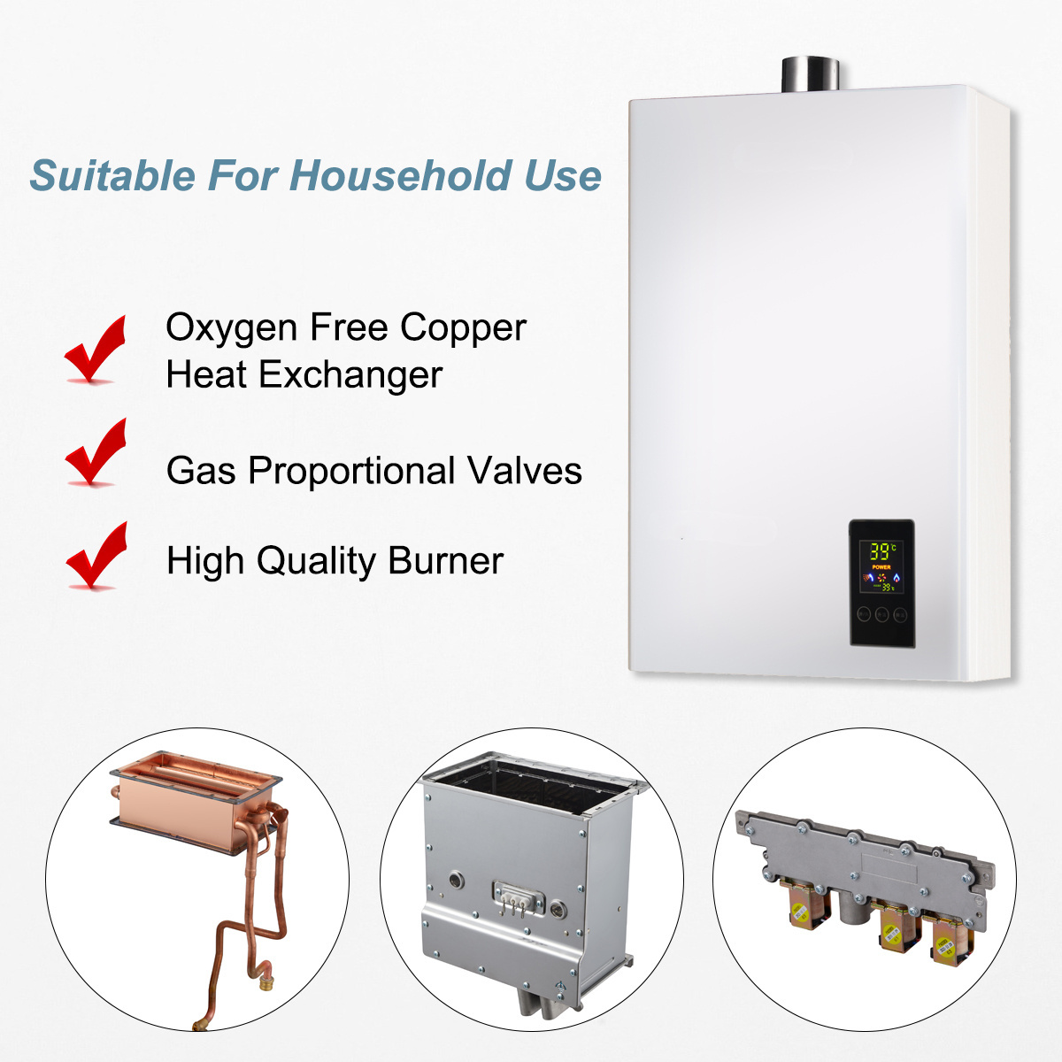 Hot Sale Technology Good Price Tankless Water Heater Natural LPG Gas Geyser Water Heater For bathroom