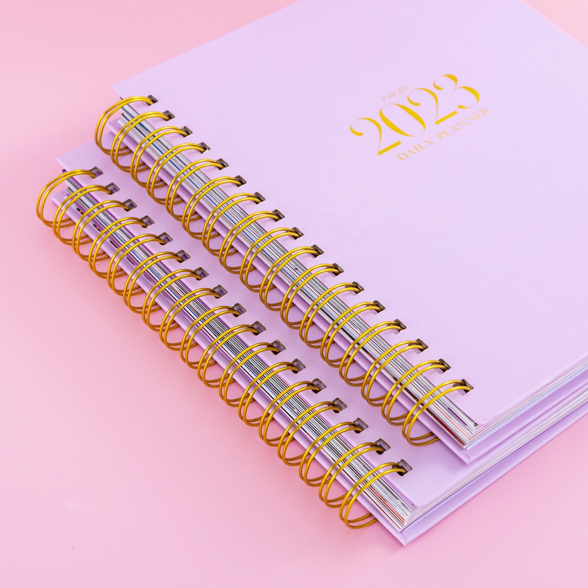 Custom Printing 2024 Hardcover A5 Spiral Paper Note Book Diary Journal Agenda Daily Weekly Monthly Organizer Planner Notebook