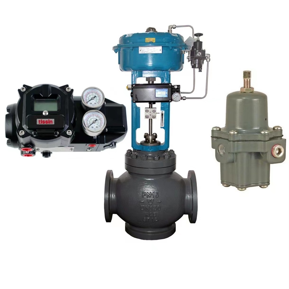 Tissin TS800/TS805 Smart Valve Positioner With Fisher 67CFR Pressure Reducing Valve And Chuanyi Valve Regulator