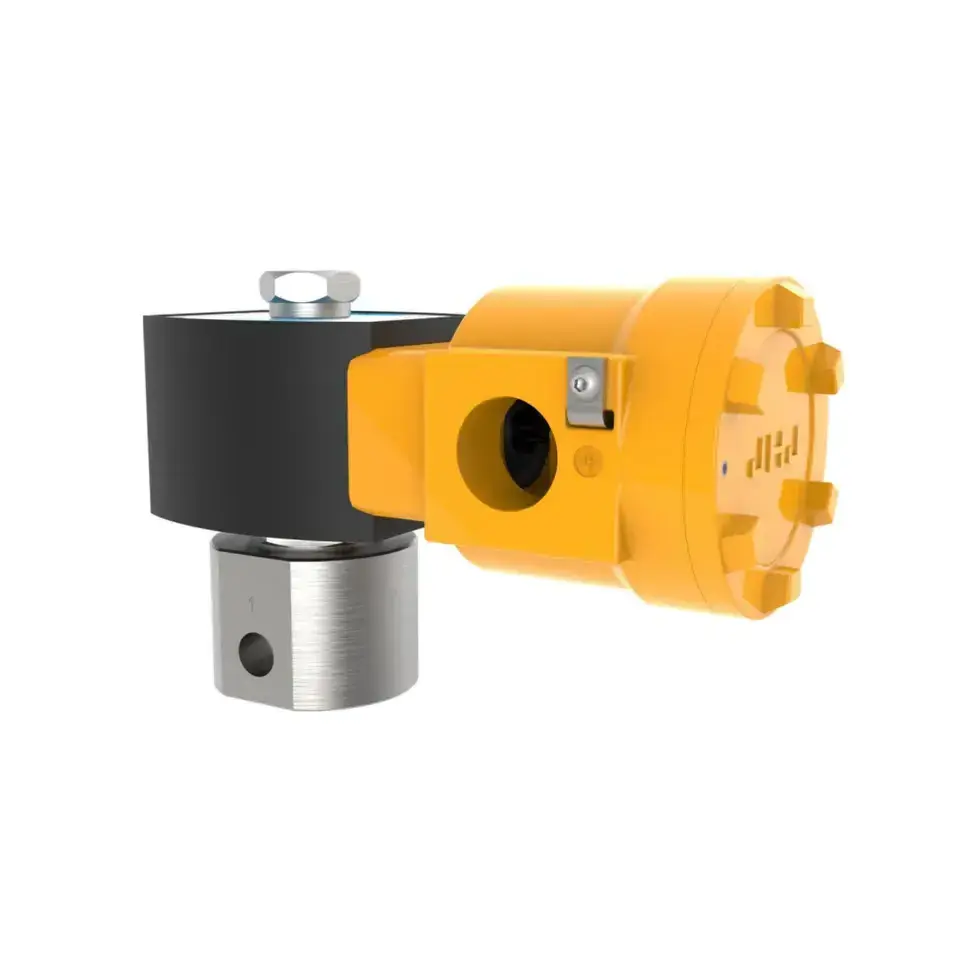 JHJ High Pressure 2 Way Solenoid Valve Direct Acting Explosion Proof With Fisher Dvc6200 Valve Positioner And Pneumatic Actuator