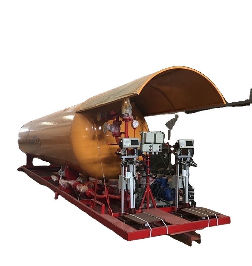 Mobile LPG Filling Station tank tons skid station  Filling Plant LPG tank with two filling scall