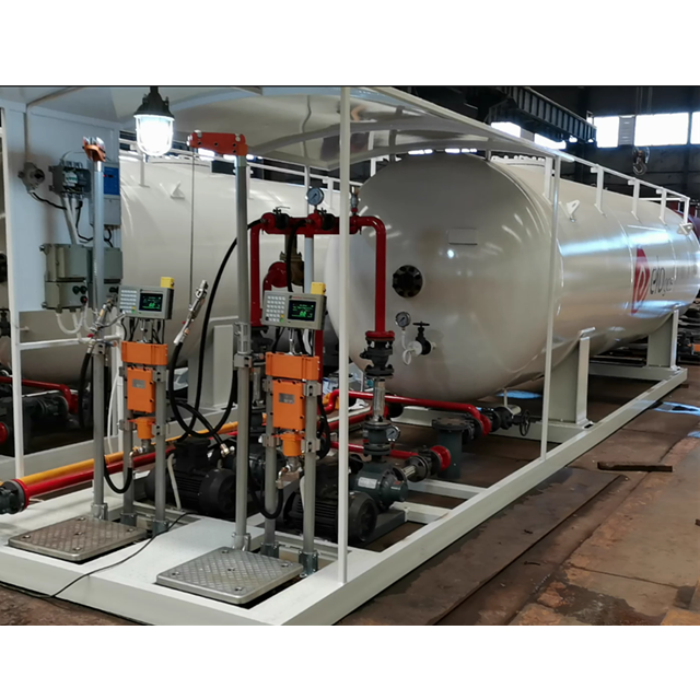 LPG High quality cooking mobile gas skid mounted filling station with dispenser and tank