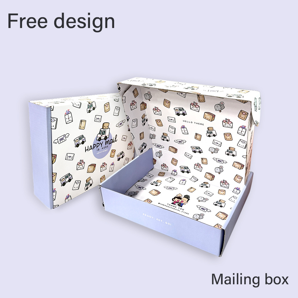 2023 Newly Custom logo Eco Printed Cardboard Boxes Clothing Packaging Corrugated coloured paper packaging Mailer Boxes