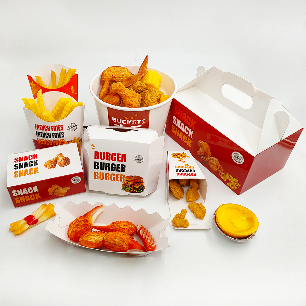 Custom Food Boxes Take Away Food Packaging Box French Fries Fried Chicken Nuggets Carton Paper Snack Box Corrugated Paper Accept