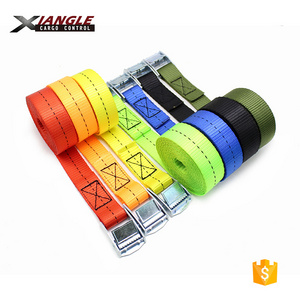 High quality 2.5cm wholesale cam buckle cargo lashing belt OEM logo and package strap colourful tie down straps