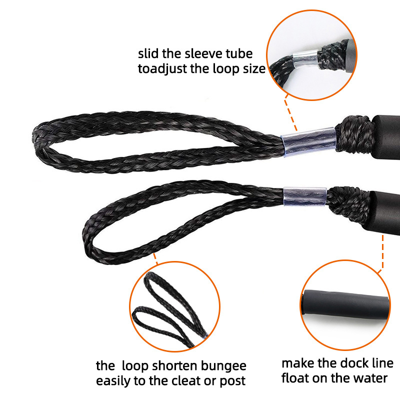 Shock Absorb Dock Tie Down Ship Bungee Dock Line for Boat Kayak