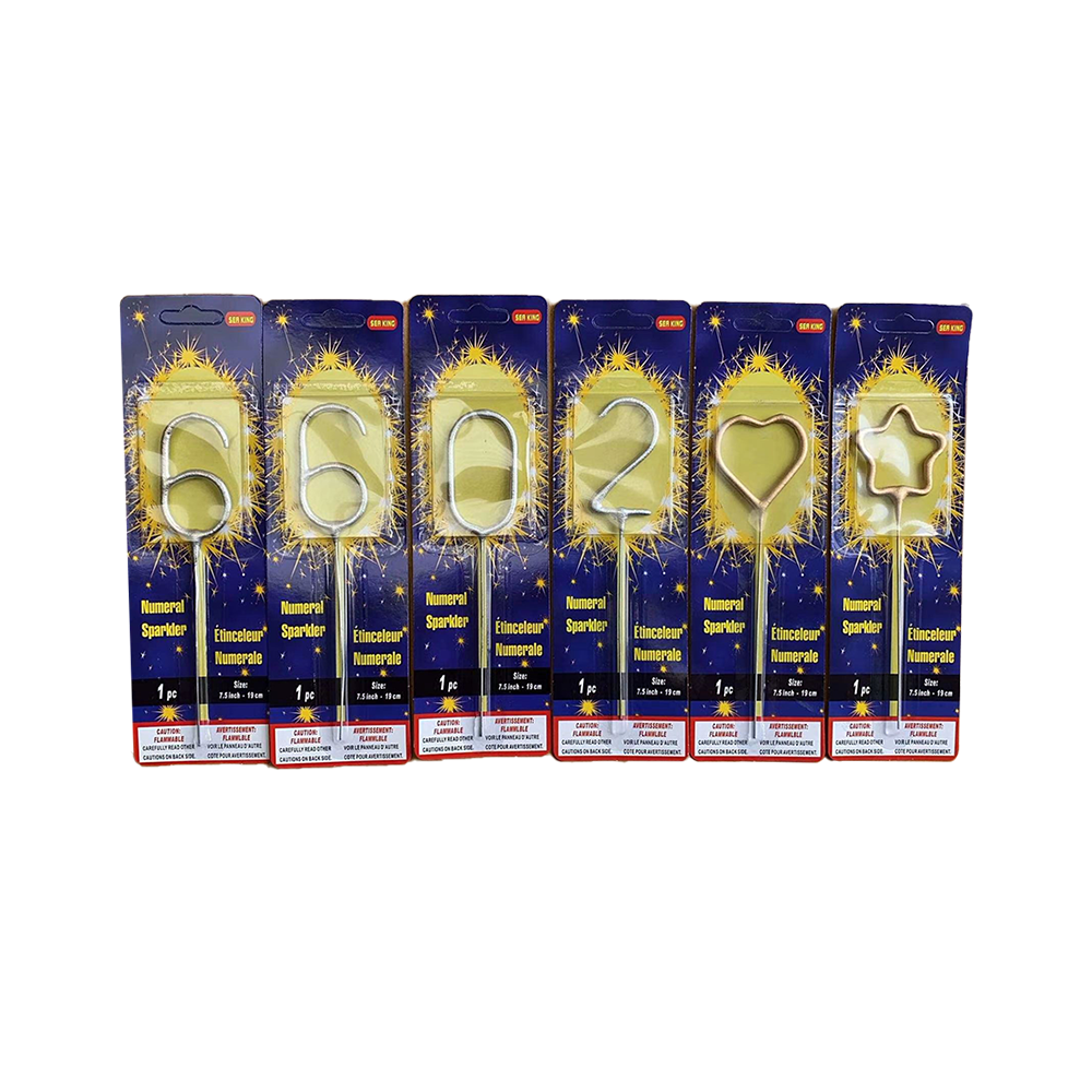 High Quality Golden number Sparkler Fire-works Candle For Wedding Birthday Party