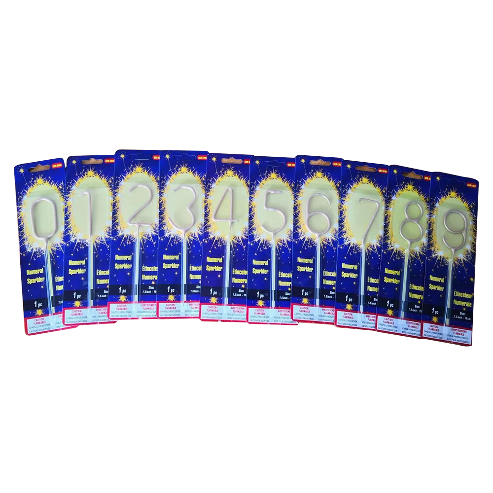 High Quality Golden number Sparkler Fire-works Candle For Wedding Birthday Party