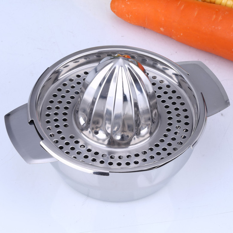 Robust Hand Juicer Reamer Rotation Press With Strainer Citrus Orange Grapefruit Manual Juice Lemon Squeezer Stainless Steel