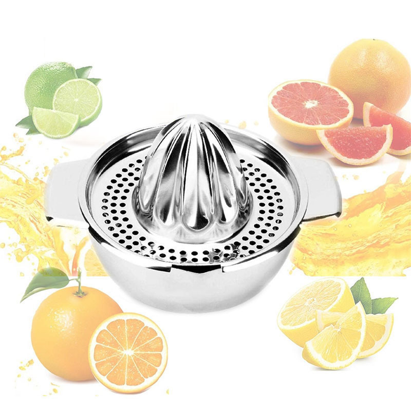 Robust Hand Juicer Reamer Rotation Press With Strainer Citrus Orange Grapefruit Manual Juice Lemon Squeezer Stainless Steel