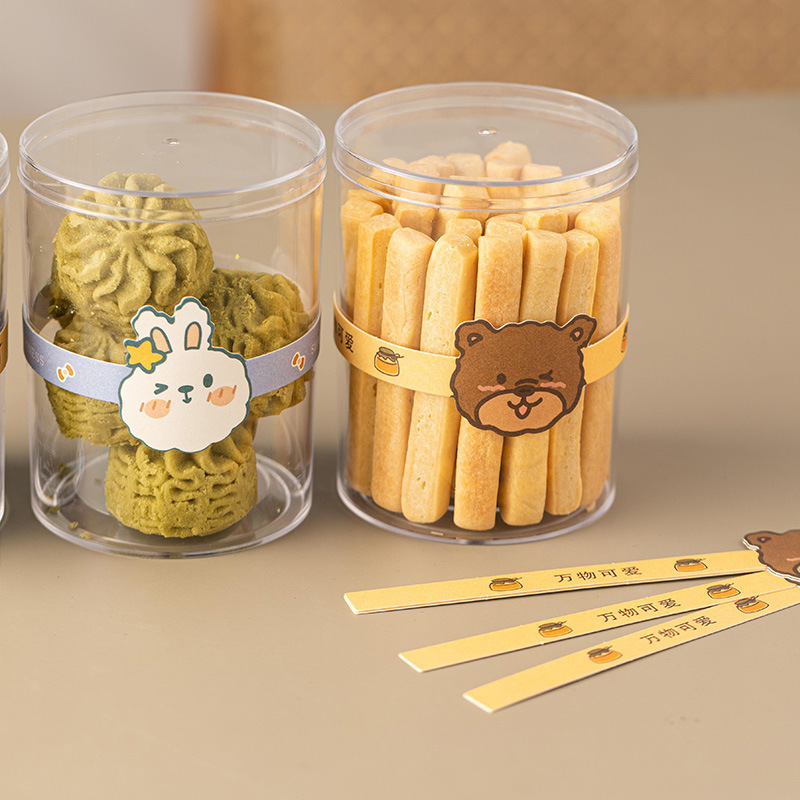 Transparent Plastic Cookie Jar Dessert Cake Box Round Cookie Bucket Dessert Sealed Jar Baking Box