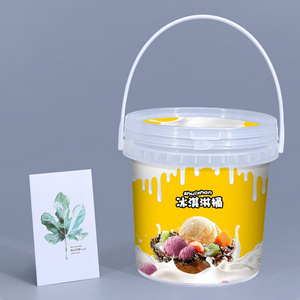 Ice Cream Candy Gift Fruit Container Bucket Eco-friendly Beverage Food Packaging PP Plastic Hot Sale Wholesale Clear Customized