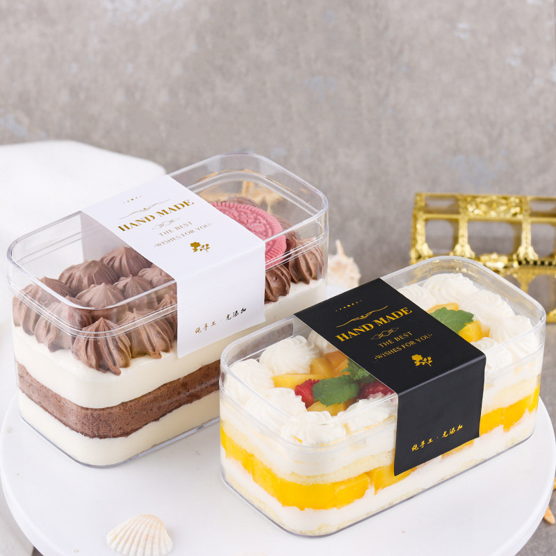 Wholesale Customized Clear Packaging Dessert Box Wedding Candy Gift Plastic Boxes Transparent Square Biscuit Cake Box