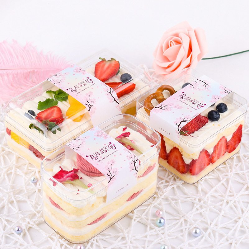 Wholesale Customized Clear Packaging Dessert Box Wedding Candy Gift Plastic Boxes Transparent Square Biscuit Cake Box