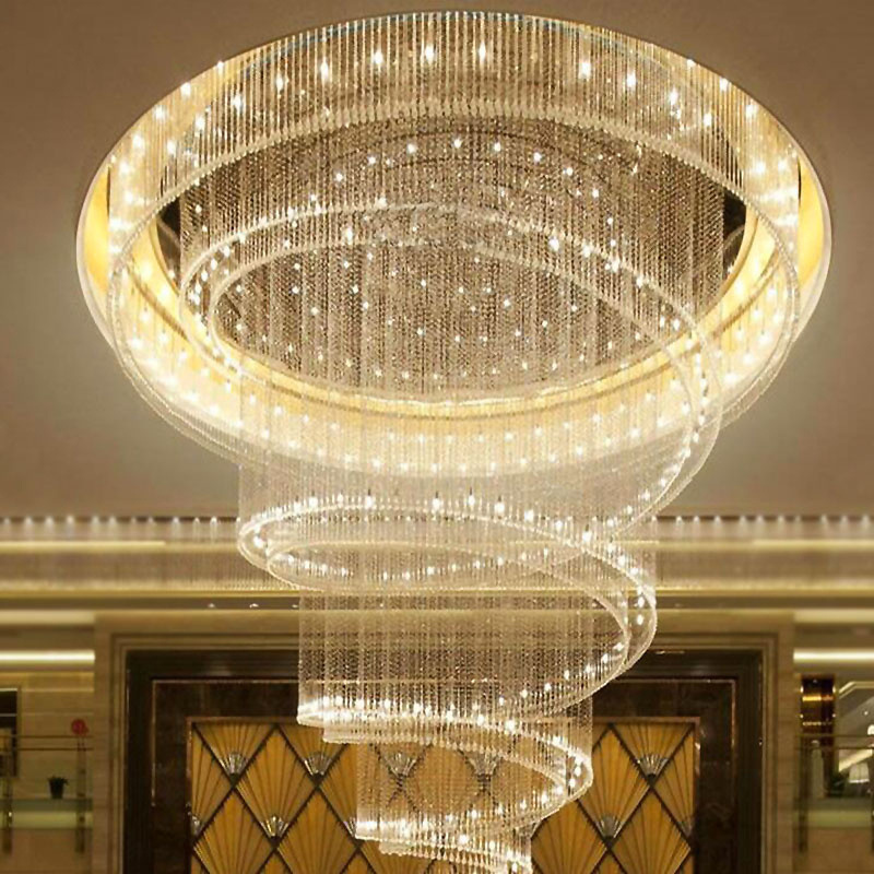 Lighting Factory Custom Hotel Project Luxury Hotel Lobby Large Crystal Chandelier For The Banquet Hall