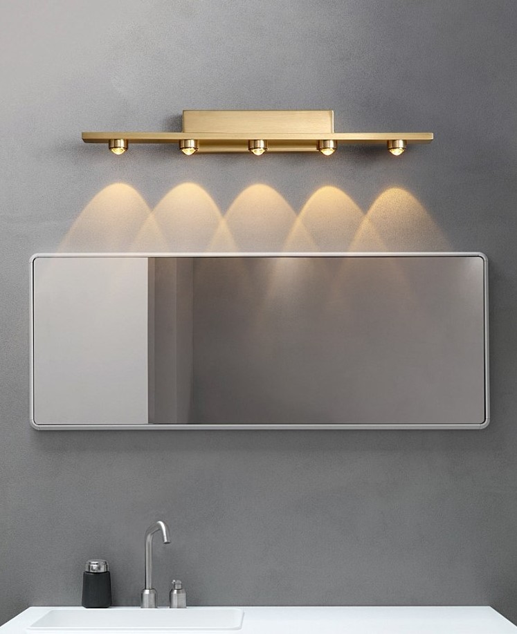 Light Luxury Solid Brass Bathroom Wall Lamps Vanity Mirror Lights Lighting For Hotel Home