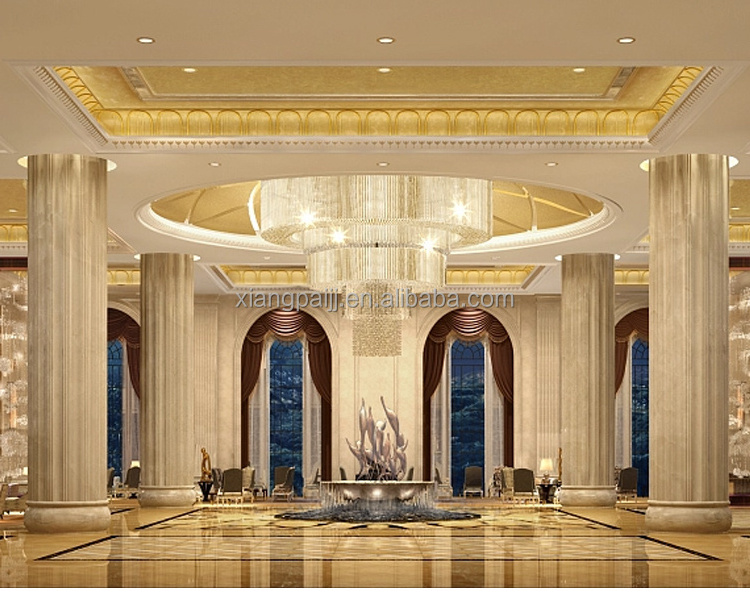 Lighting Factory Custom Hotel Project Luxury Hotel Lobby Large Crystal Chandelier For The Banquet Hall